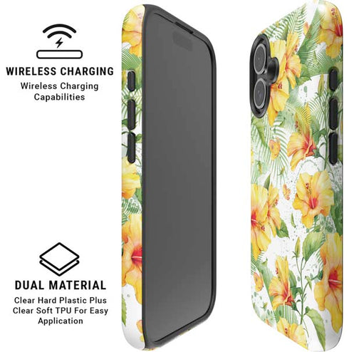 Yellow Hibiscus iPhone 16 Plus Magsafe Impact Case
